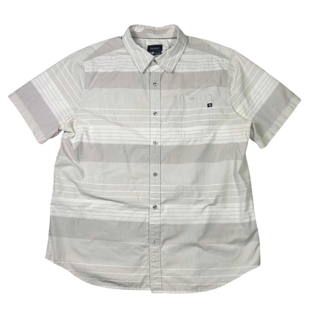 Marmot Button Up Shirt Men's XL Organic Cotton Outdoors Dad Skater Clean Guy Y2K